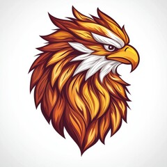 Obraz premium Fiery Eagle Head Profile Artistic Design Illustration