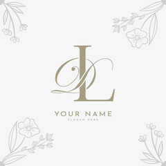 LD DL initial letter handwriting monogram logo.