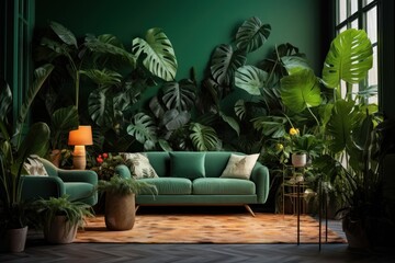 Fototapeta premium Monstera architecture furniture nature.