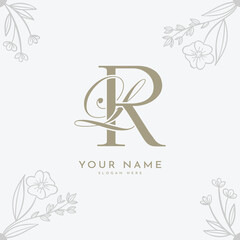 RL LR initial letter handwriting monogram logo.