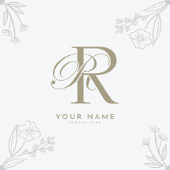 RR RR initial letter handwriting monogram logo.