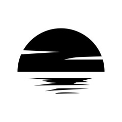 Sunset icon vector. Sunrise illustration sign. Sun symbol or logo.