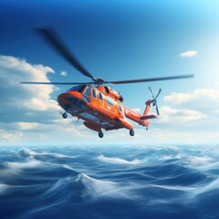 Fototapeta premium Helicopter aircraft vehicle rescue.