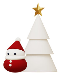 3D素材_サンタクロース_クリスマスツリー