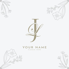 JL LJ initial letter handwriting monogram logo.