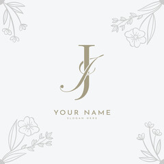 JJ JJ initial letter handwriting monogram logo.