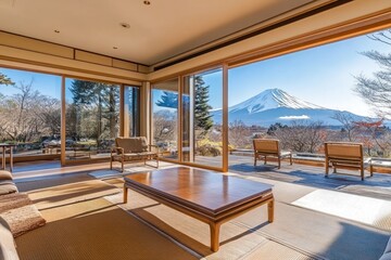Mountain view luxury living room