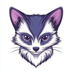 Obraz premium Majestic Purple Fox Head Artistic Illustration