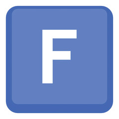 Blue Square with Letter "F"
