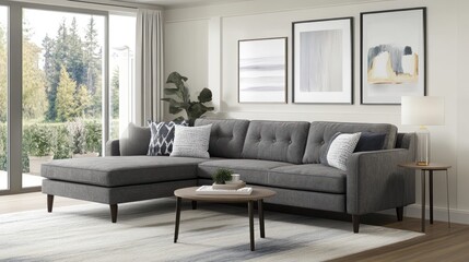 Modern Sectional Sofa in a Stylish Living Room