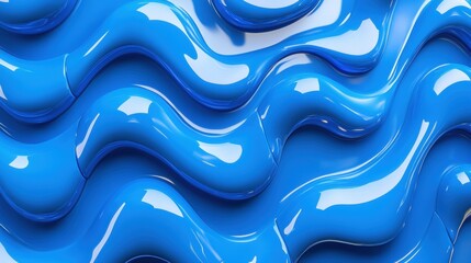 Fototapeta premium Vibrant Blue Fluid Waves Abstract Background for Creative Projects