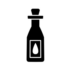 A black and white illustration of cooking oil
