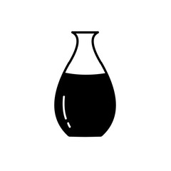 A black and white illustration of a glass of water 