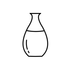 A black and white illustration of a glass of water