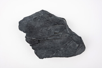 A piece of coal gangue on a white background