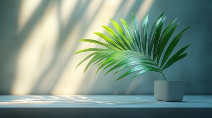 Obraz premium Tropical Frond in Soft Lighting. Generative AI