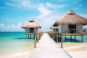 Summer sea hut architecture.