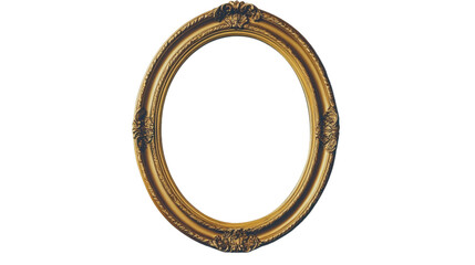 Royal gold frame on transparent background 