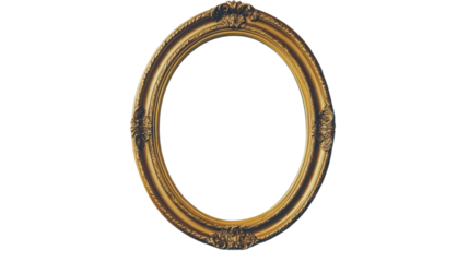 Royal gold frame on transparent background 