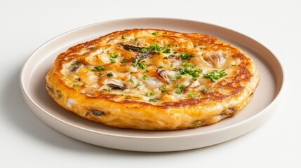 Delicious Spanish Omelette with Potatoes and Onions on Plate