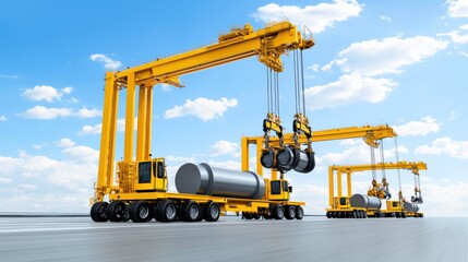 Fototapeta premium Heavy Cargo Lifting with Cranes