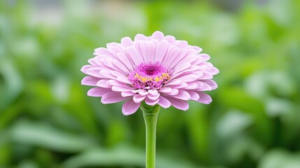 Obraz premium Pink zinnia bloom, garden, blurred background, nature