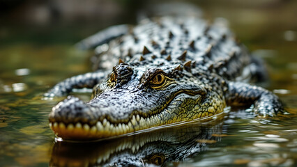 Obraz premium Alligator resting in water