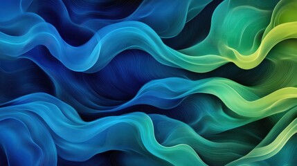 Fototapeta premium A vibrant electric blue and lime green background with dynamic wave-like patterns, perfect for tech-forward branding