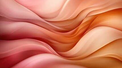 A warm caramel and blush pink gradient with soft glowing waves, creating a luxurious feel