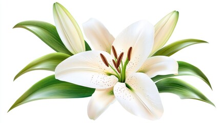 Elegant White Lily Blossom