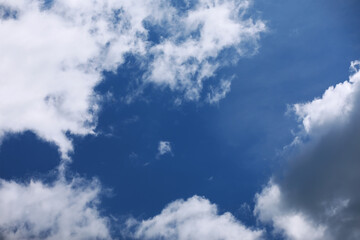 Summer blue sky cloud gradient light white background. Beauty clear cloudy in sunshine calm bright winter air bacground. Gloomy vivid cyan landscape in environment day horizon skyline view spring wind