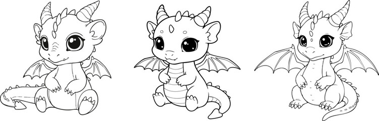 Cute Baby Dragon Coloring Pages