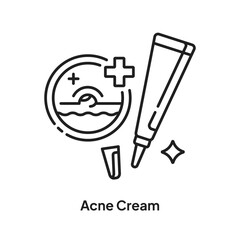 Acne Cream Skin Care Product Vector Icon