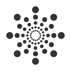 Sunburst icon with concentric circles creating a dotted effect.