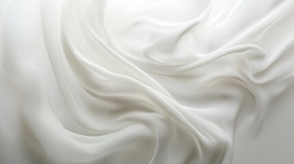 Fototapeta premium Flowing white fabric creating elegant folds and shadows
