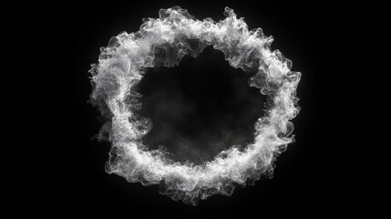 Smoke ring cloud vector steam round cloud effect. Abstract transparent hookah shape isolated on background. 3d realistic vapor or cigarette frame mist texture. Air trail icon for jump game element