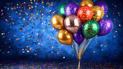 Obraz premium Vibrant Balloons and Confetti Party Celebration