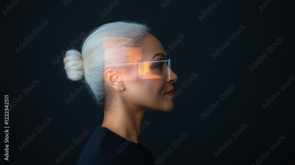 Leinwandbilder futuristic hr interaction immersive video call with transparent tech gadgets in modern virtual offic
