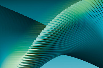 Abstract design with curved layers and twisting shapes