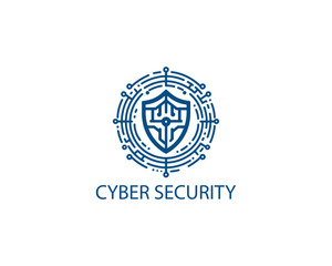 Modern cyber security logo Template. Cyber security logo icon symbol vector illustration.