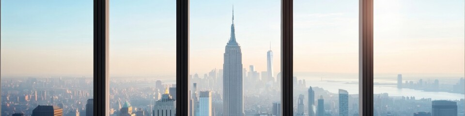 Fototapeta premium Urban Tech Synergy Diverse Business Team with Tablets in Glass-Walled Office - Corporate Efficiency and Collaborative Solutions for Modern Enterprises