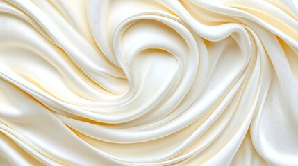 Obraz premium Creamy silk fabric swirls, elegant texture background, design resource