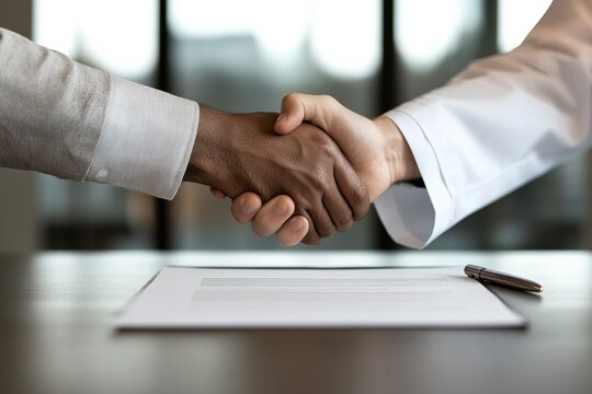 Contemporary Medical Ethics Signed Document on Wood with Chrome Pen - Healthcare Trust and Professional Collaboration in Modern Ethical Practices