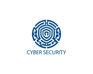 Modern cyber security logo Template. Cyber security logo icon symbol vector illustration.