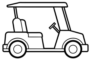 Elegant Golf Cart Line Drawing