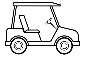 Elegant Golf Cart Line Drawing