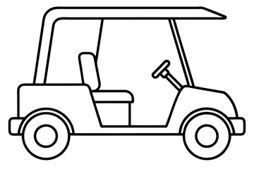 Elegant Golf Cart Line Drawing