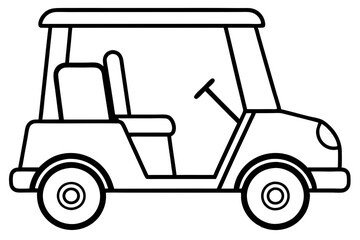 Elegant Golf Cart Line Drawing