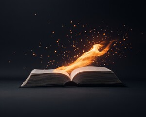Naklejka premium Vibrant Creative Concept Open Book with Light Burst for Inspirational Storytelling - Dynamic Content Art for Literary Marketing and Publishing Innovation