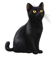  black cat, vector illustration on a white background